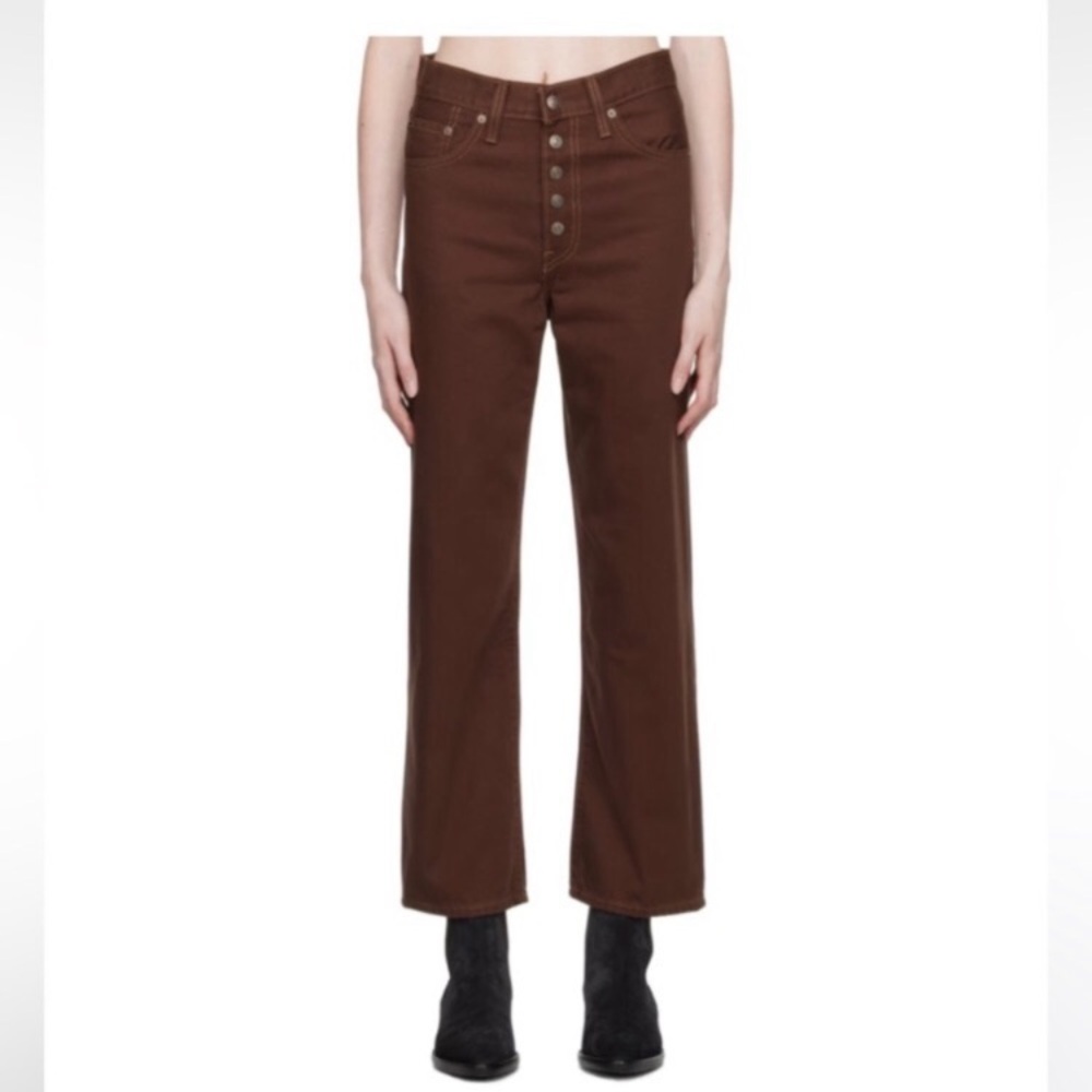 Levi’s Ribcage Straight ankle jeans size 24 super high rise chocolate brown